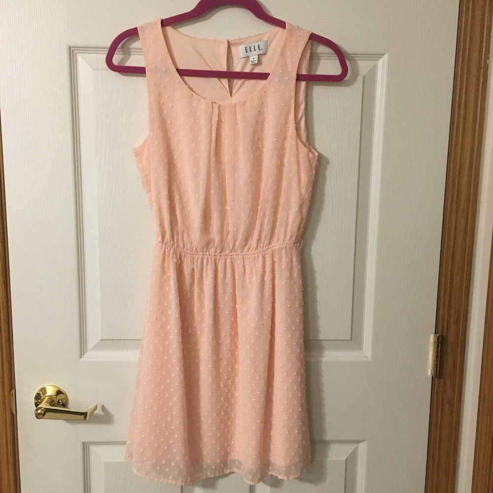 Light pink dotted tea dress
